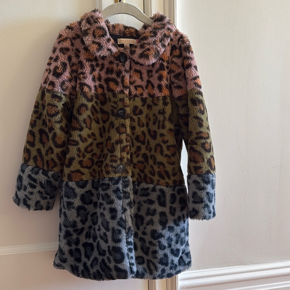 Pink Chicken faux fur coat